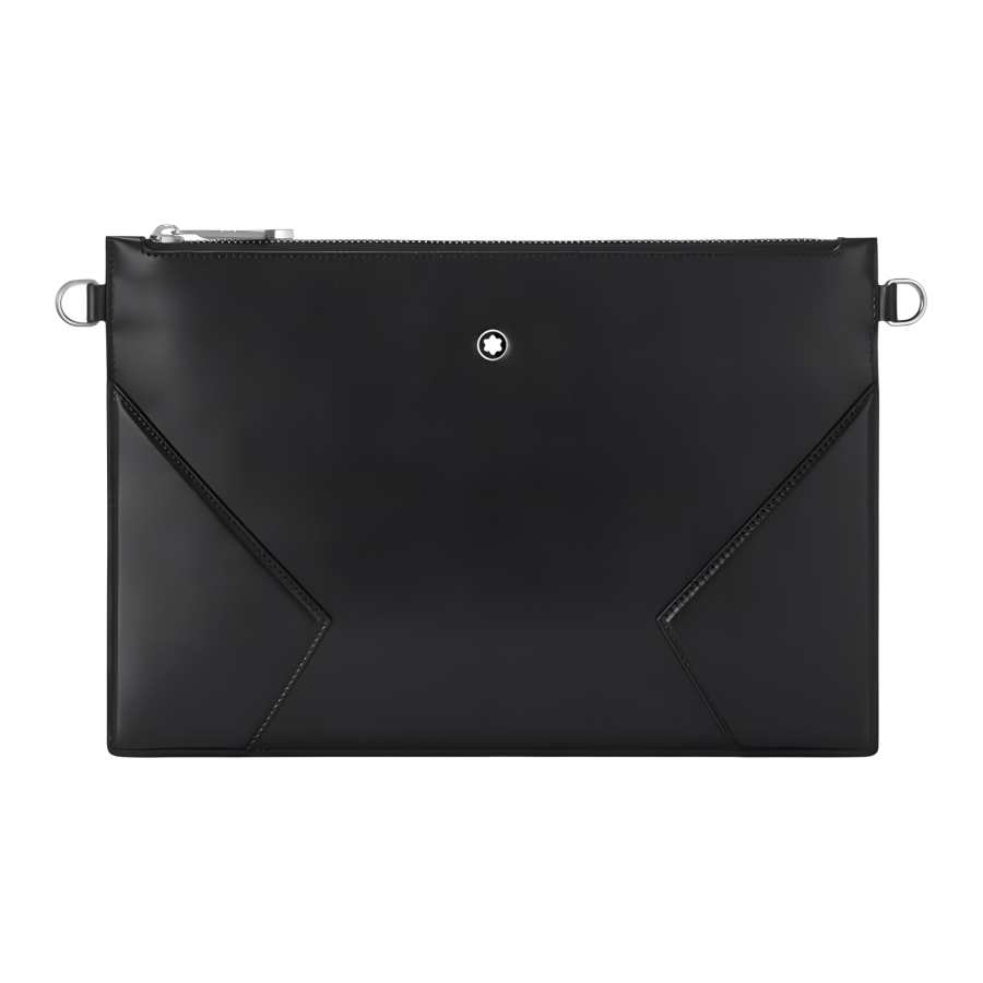 MONTBLANC Meisterstuck Grain Calfskin Wrist Bag Clutch Men's Black