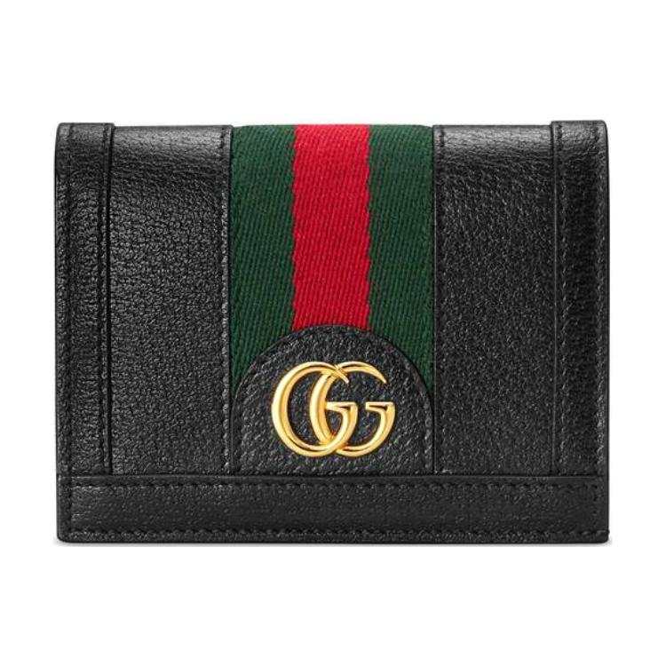 GUCCI Ophidia Leather Card Holder Card Holder Women's Black