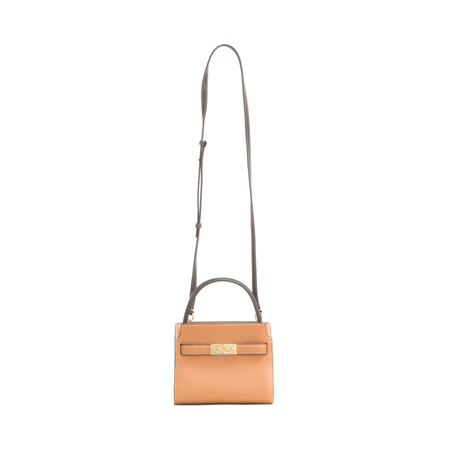 TORY BURCH Lee Radziwill Leather Shoulder Bag, Crossbody Bag, Handbag Mini Women's Brown