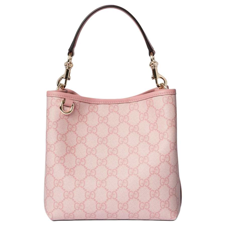 GUCCI GG Emblem Coated Canvas Bucket Bag Handbag Mini Women's Light Pink