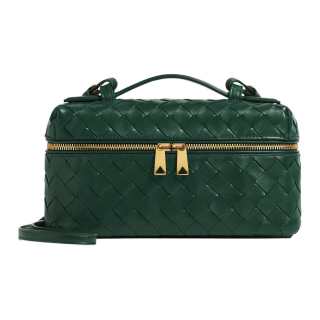 Bottega Veneta Intrecciato Calfskin Makeup Bag Women's Jadeite Green