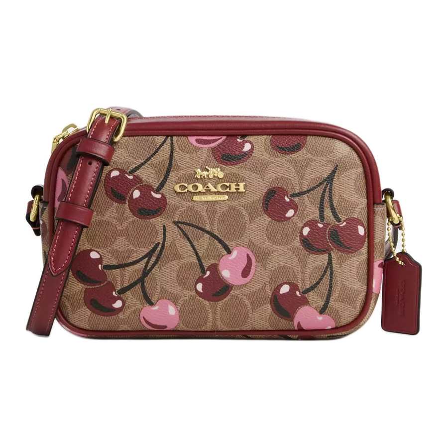 COACH Jamie Coated Canvas Camera Bag, Crossbody Bag, Shoulder Bag Small Women's Tan