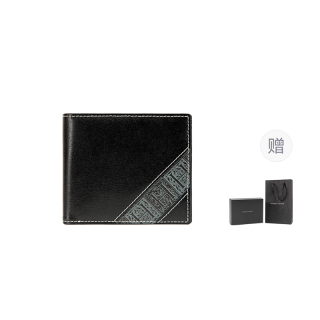 VANESSA HOGAN Cow Leather Wallet, Coin Purse, Card Holder Small Men's Black