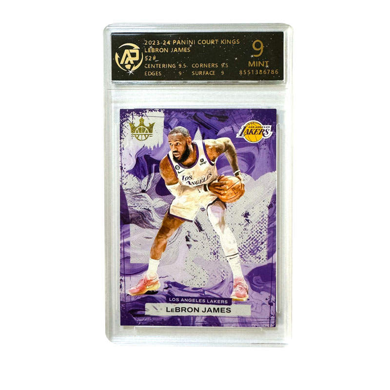 PANINI LeBron James, Lakers Court Kings Oil Painting, Gold Label, Canvas Texture, Star Card Graded Cards 1 Pc