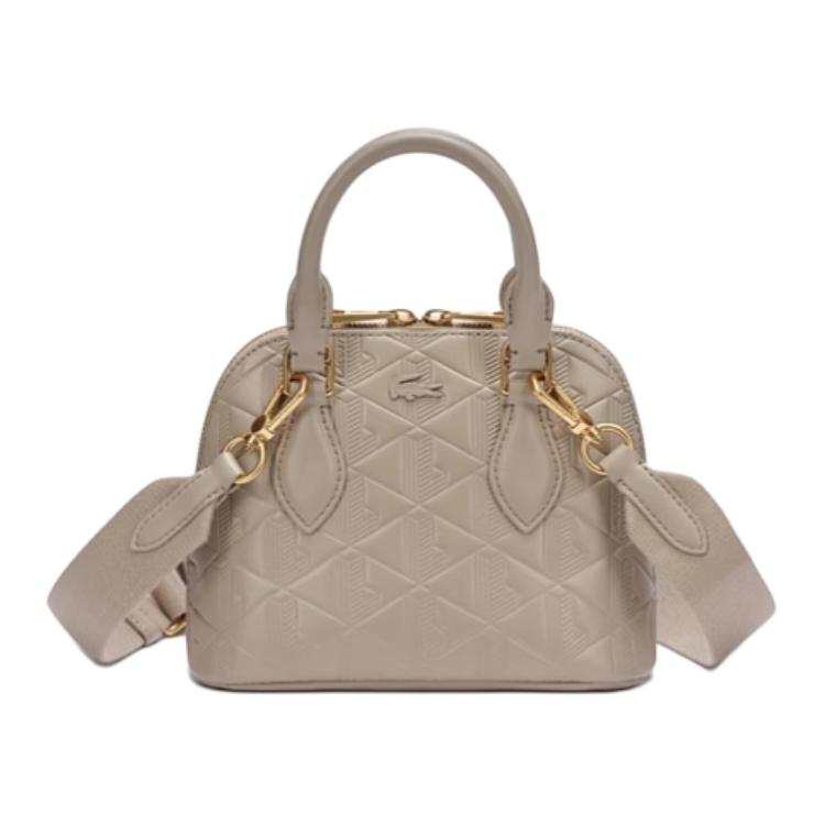 LACOSTE Synthetic Leather One Shoulder Handbag Small Women's Light Brown