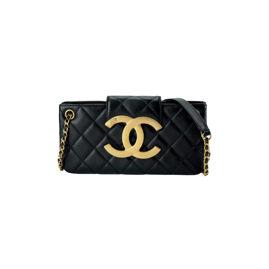 CHANEL Sheepskin Baguette Bag, Shoulder Bag, Crossbody Bag Women's Black