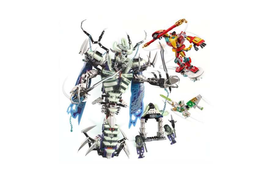 LEGO Little Monkey King Collection Qi Xiaotian Three Strikes White Bone Nightlight Mecha Building Blocks 80028
