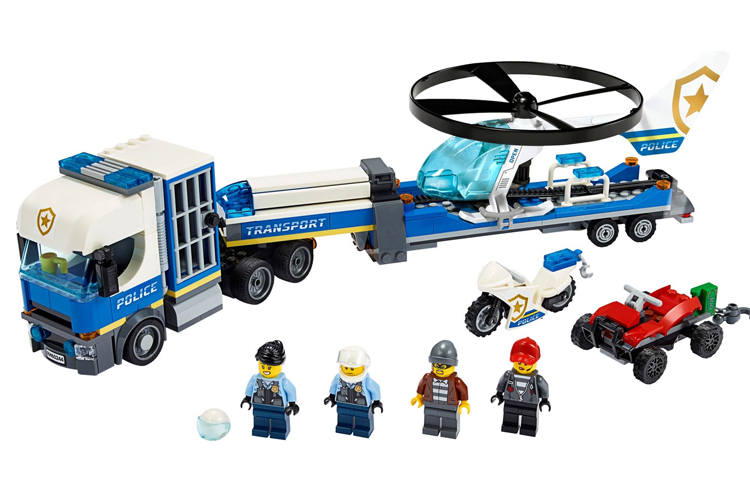 LEGO City Collection Police Helicopter Transport Vehicle Plastic Building Blocks 301 600pcs 60244