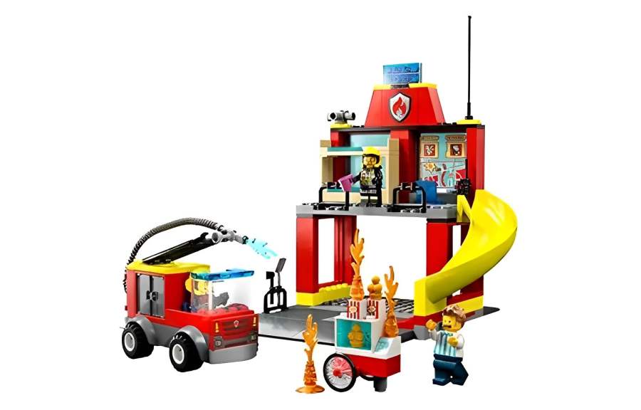 LEGO Fire Station And Fire Truck Building Blocks 60375