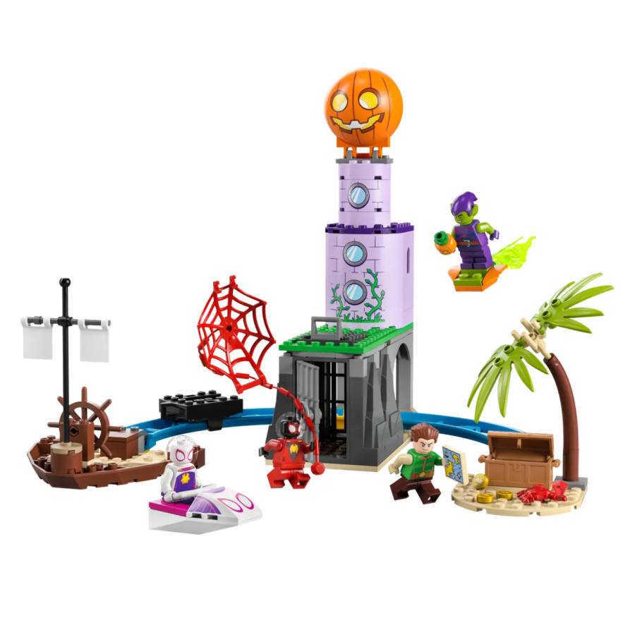 LEGO Super Hero Collection Spider Man Spider Man Team Vs. Green Goblin Lighthouse Building Blocks 149pcs 10790