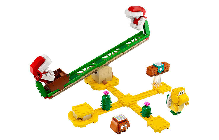 LEGO Eating Flower Skateboard Power Slide Expansion Level, Mario Plastic Building Blocks 217pcs 71365