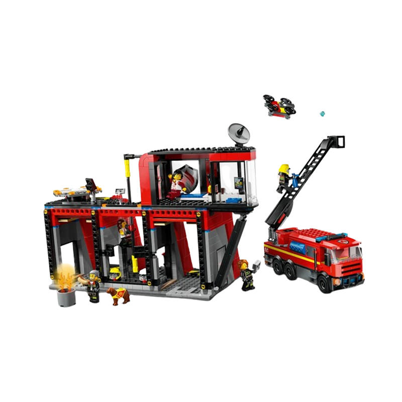 LEGO LEGO Fire Station With Fire Truck Building Blocks 60414