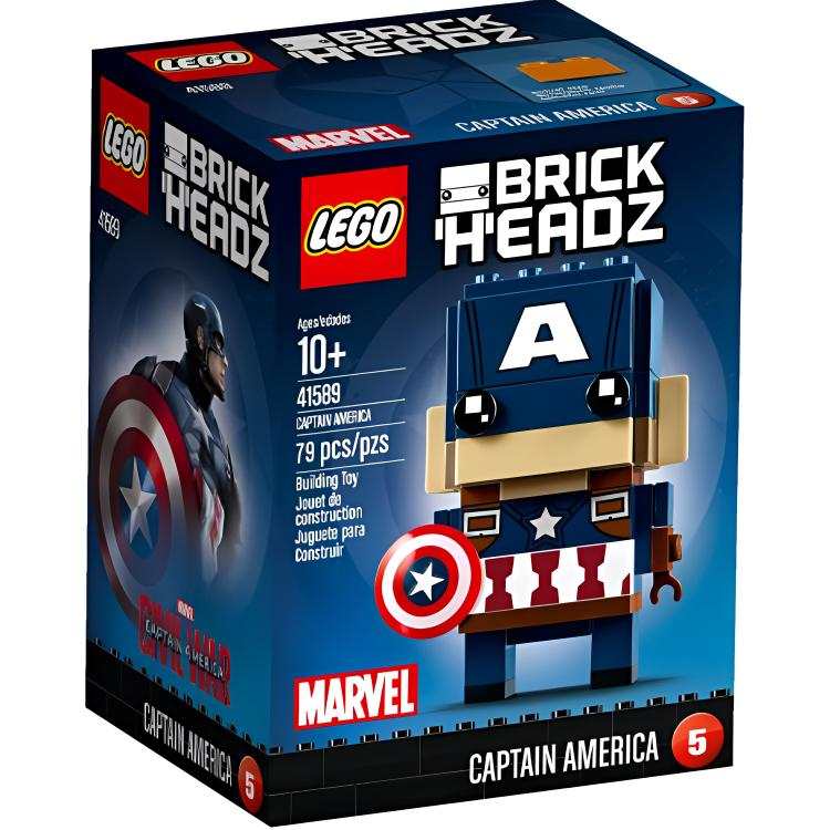 LEGO Super Hero Collection Marvel, Captain America BrickHeadz Building Block Figures 79pcs 41589
