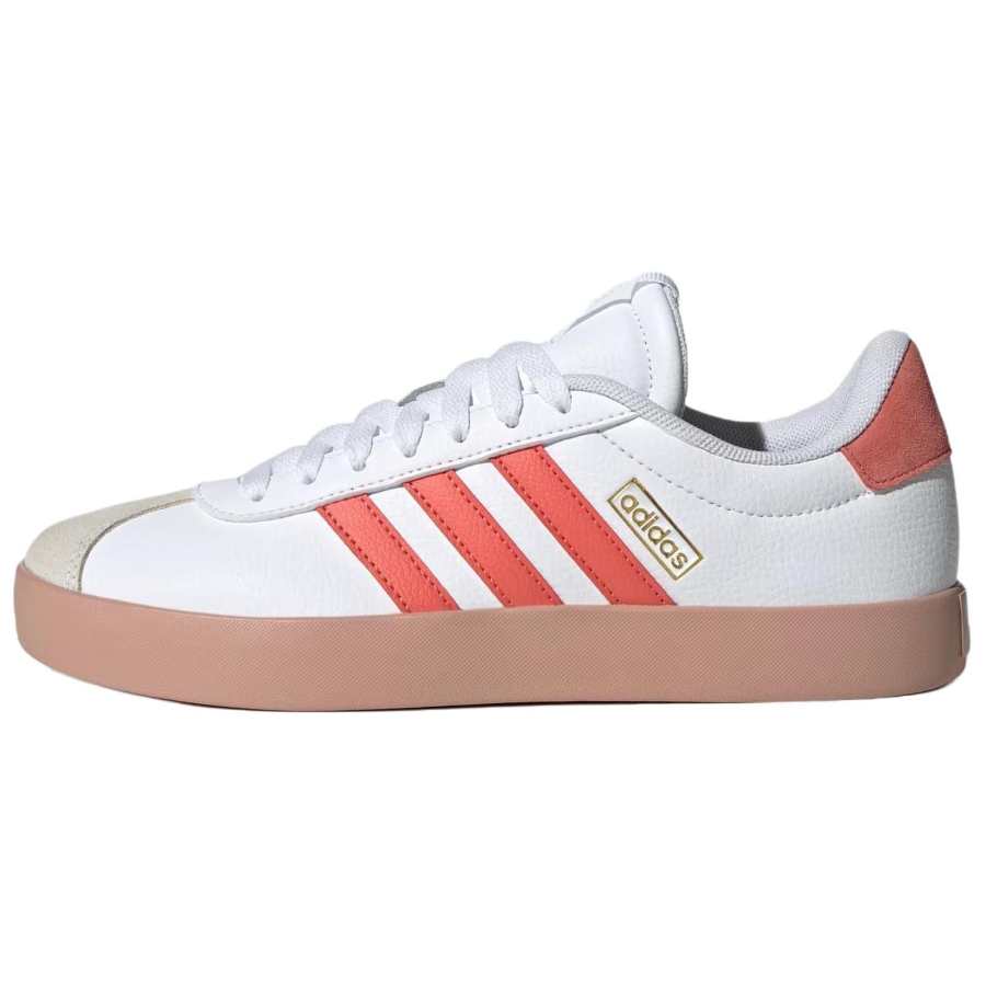 Adidas Adidas VL COURT 3.0 Slip Resistant Abrasion Resistant Low top Skateboard Shoes Women's White Red
