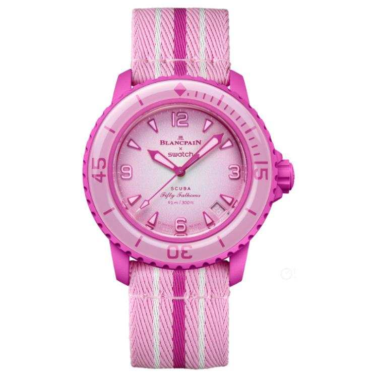 Swatch x Blancpain Pink Ocean 42.3mm watch