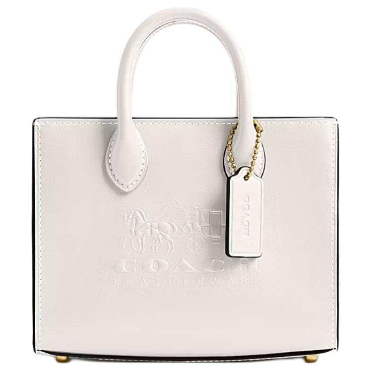 COACH Ace Cow Leather Tote Bag, Shopping Bag, Shoulder Bag, Crossbody Bag, Handbag Small Women's Chalk White