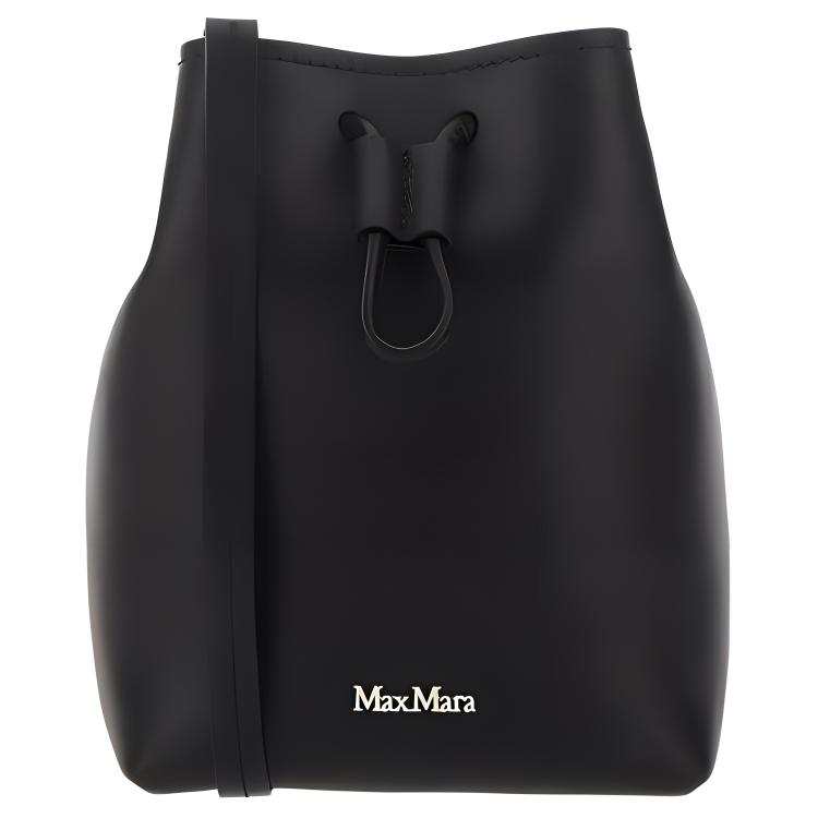 MaxMara Leather Bucket Bag, Shoulder Bag Women's Black