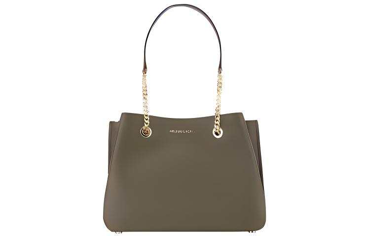 MICHAEL KORS Teagan Leather Shoulder Bag, Handbag Large Women's Green