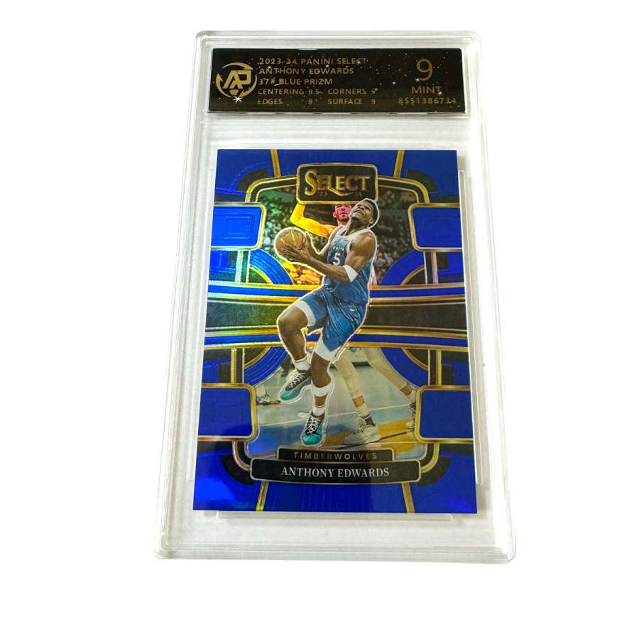 PANINI PANINI Edwards, Timberwolves Select Grade 1, Blue Fold, Refringence, Rising Star, Basketball Card 9 Points Graded Cards