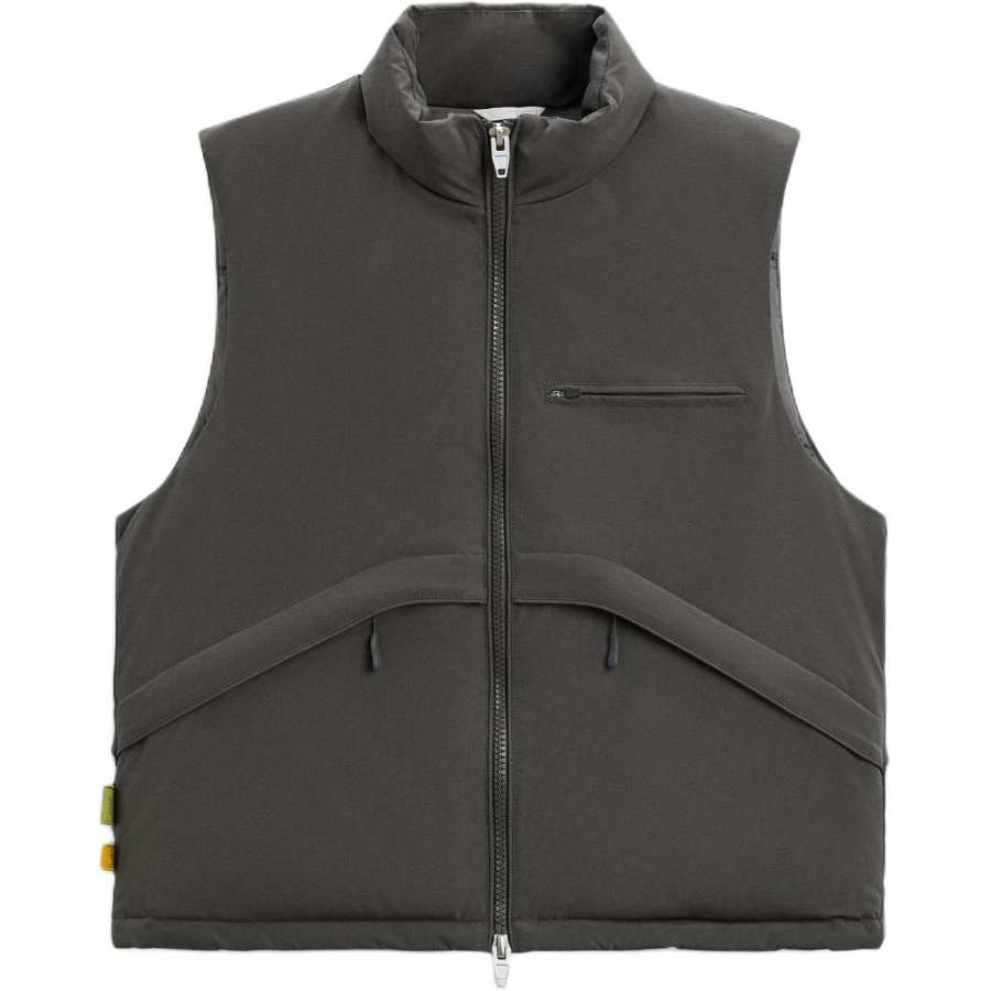 ZARA Vests Men's Dark Gray Stand Collar Other