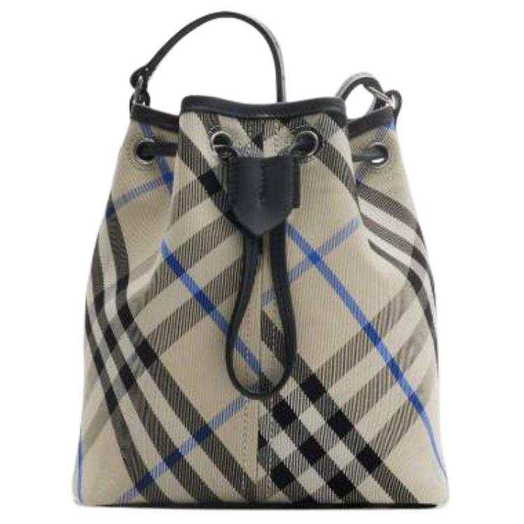 Burberry Cotton Bucket Bag, Shoulder Bag Mini Women's Lichen