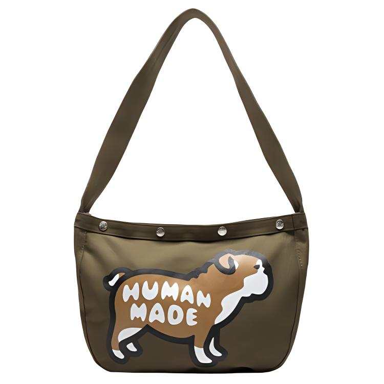 HUMAN MADE Cotton Canvas Bag, Shoulder Bag, Crossbody Bag Unisex Green
