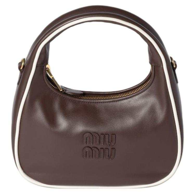MIU MIU Wander Calfskin Shoulder Bag, Crossbody Bag, Handbag Women's Chocolate