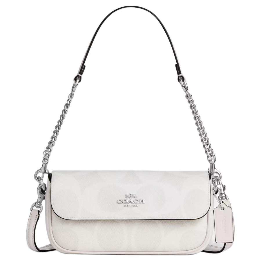 COACH Coated Canvas Crossbody Bag, Shoulder Bag Small Women's White