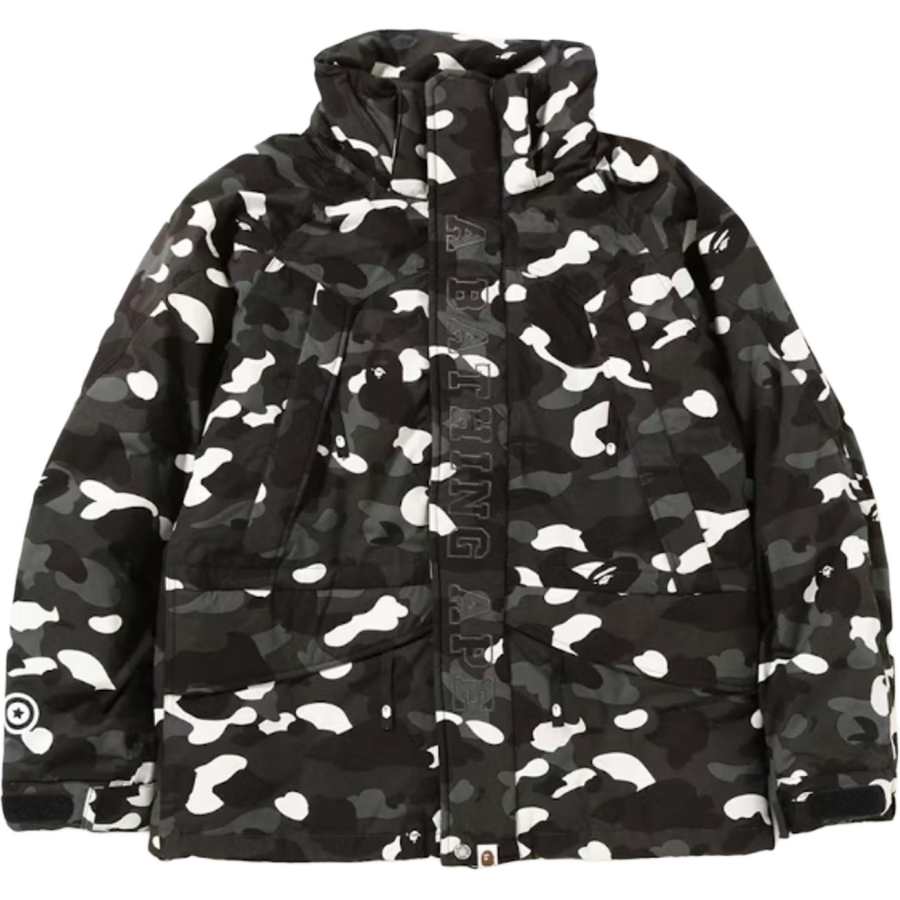 A BATHING APE Bape City Camo Shark Snowboard Down Jacket