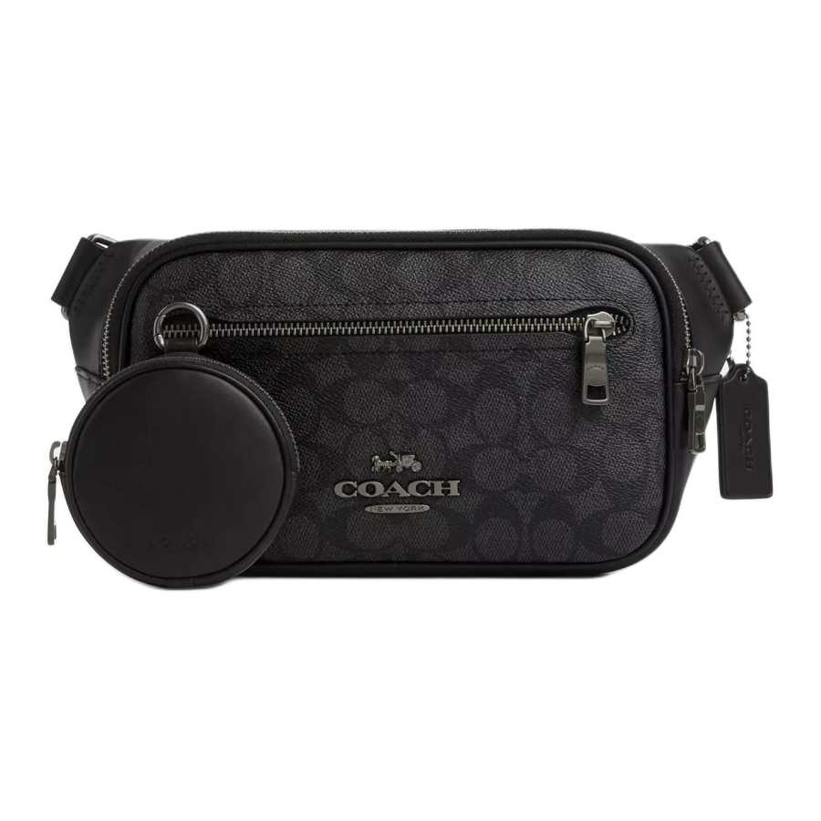 COACH Elias Coated Canvas Fanny Pack Large Men's Black