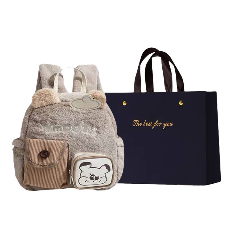 ZUONU Woolen Backpack Regular Women's Brown/White