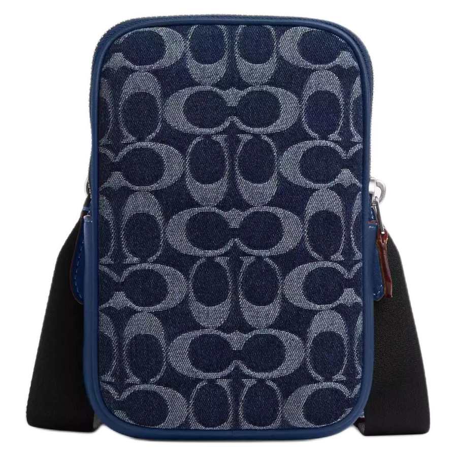 COACH Denim Shoulder Bag, Crossbody Bag Mini Men's Dark Blue & Dark Blue
