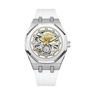 Lee Wrist Watches Automatic Mechanical Movement Silicone Strap 44mm Black Dial Men's Watches Classic Box