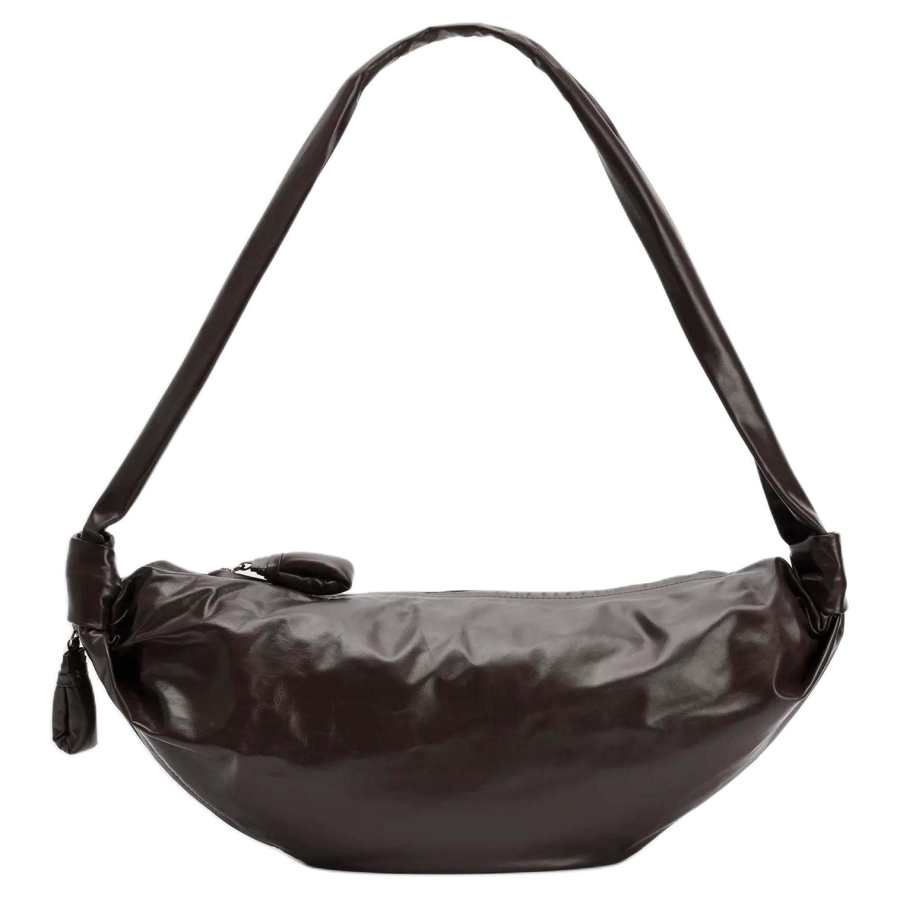 Lemaire Croissant Cow Leather Shoulder Bag Medium Women's Dark Chocolate