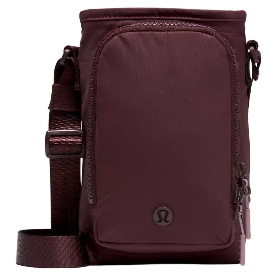 Lululemon Water Bottle Nylon Crossbody Bags Regular Women's Dark Red