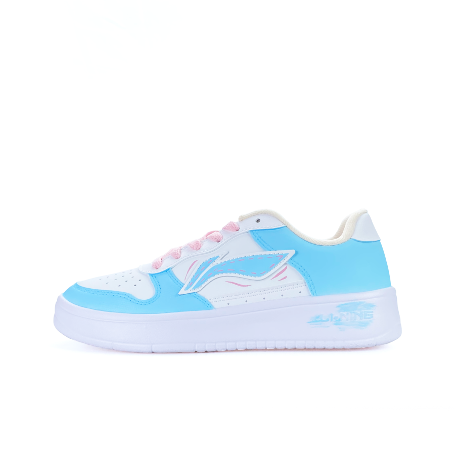 Li-Ning Li Ning Floating Boat Slip Resistant Cushioning Breathable Low top Skateboard Shoes Women's Blue Pink