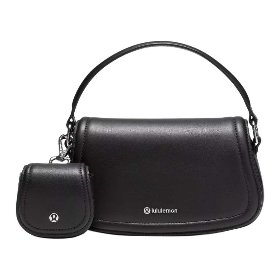 Lululemon City Essentials Artificial Leather Shoulder Bag, Crossbody Bag, Handbag Mini Women's Black