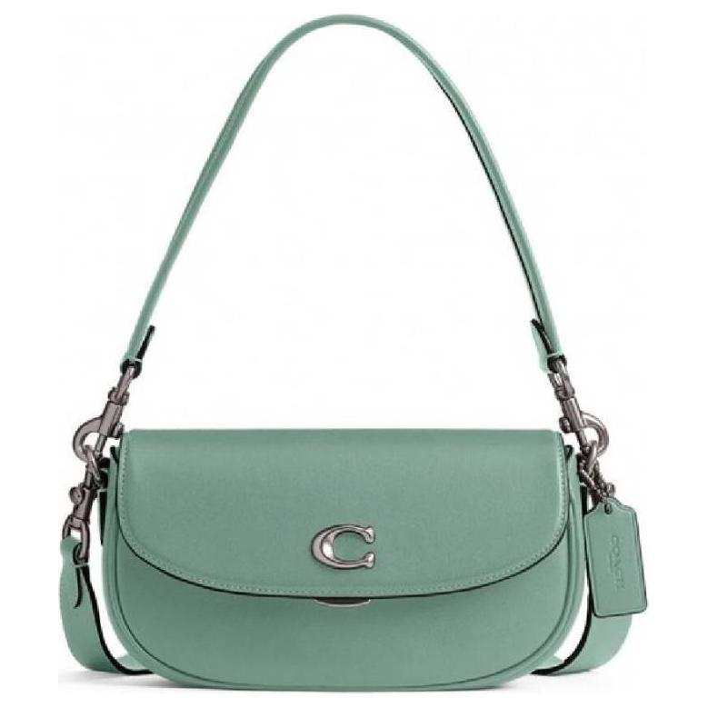 COACH EMMY Glove Tanned Leather Shoulder Bag Medium Women's Green
