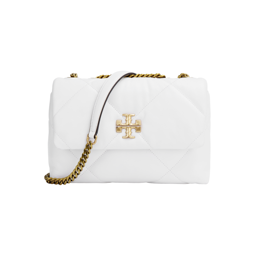 TORY BURCH Kira Diamond Quilt Small Convertible Shoulder Bag Blanc