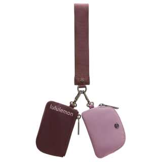 Lululemon Dual Pouch Recycled Nylon Clutch Women's Plum Color With Lavender