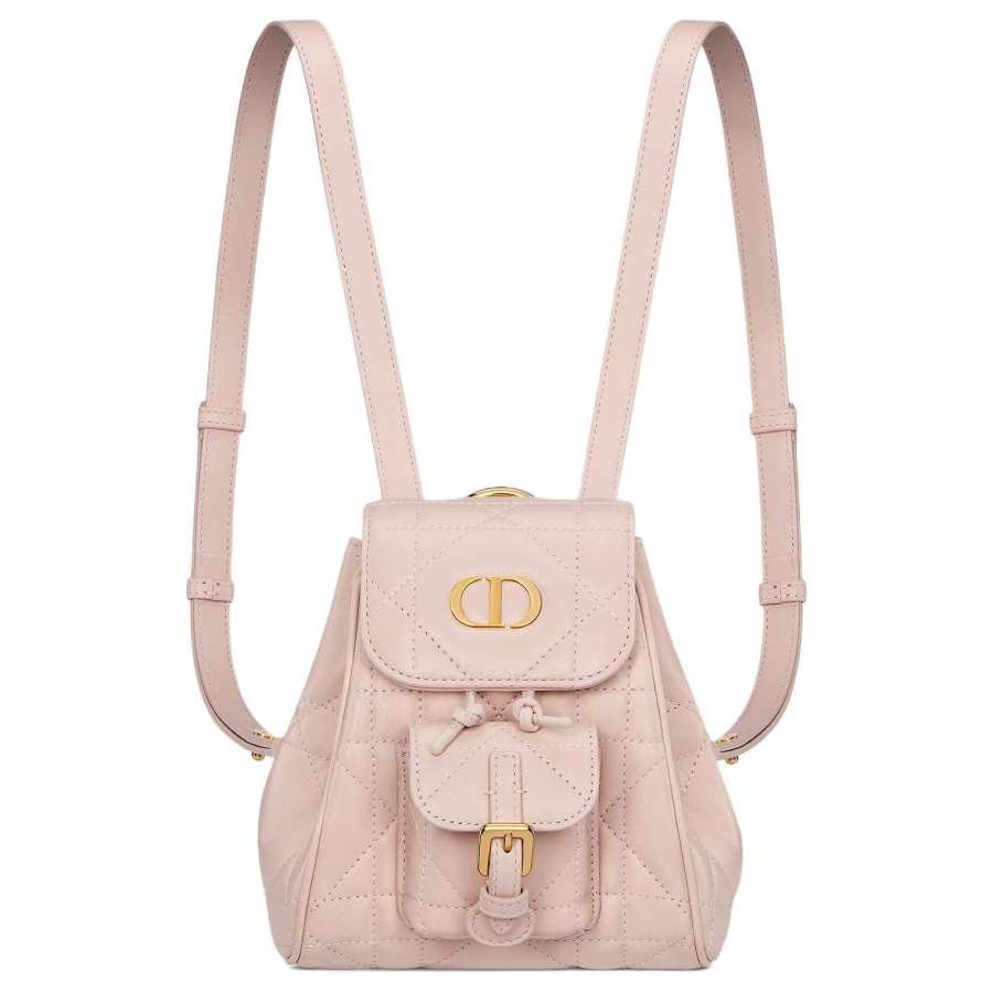 DIOR Caro Sheepskin Backpack Regular Women's Rouge Pink