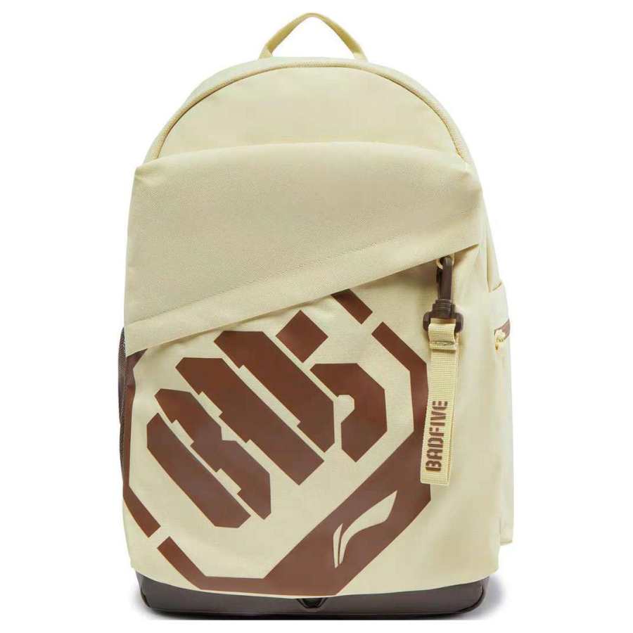 Li-Ning Li Ning Polyester Backpack Unisex Lotus Root Yellow & Brown & Brown