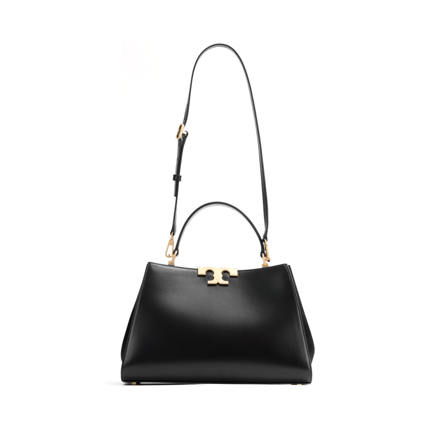 TORY BURCH Eleanor Leather, Suede Trim Shoulder Bag, Crossbody Bag, Handbag Regular Women's Black