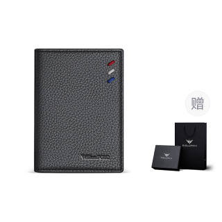 WilliamPOLO Top Grain Cow Leather Card Holder Leather Case Regular Men's Black/Coffee