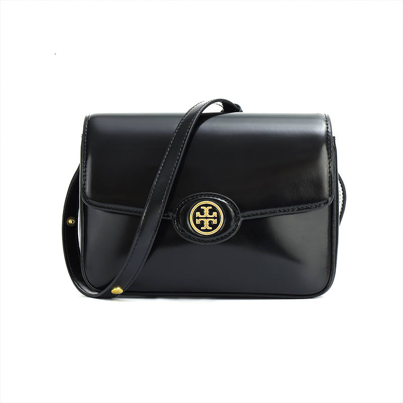 TORY BURCH Robinson Patent Leather Crossbody Bag, Shoulder Bag Women's Black