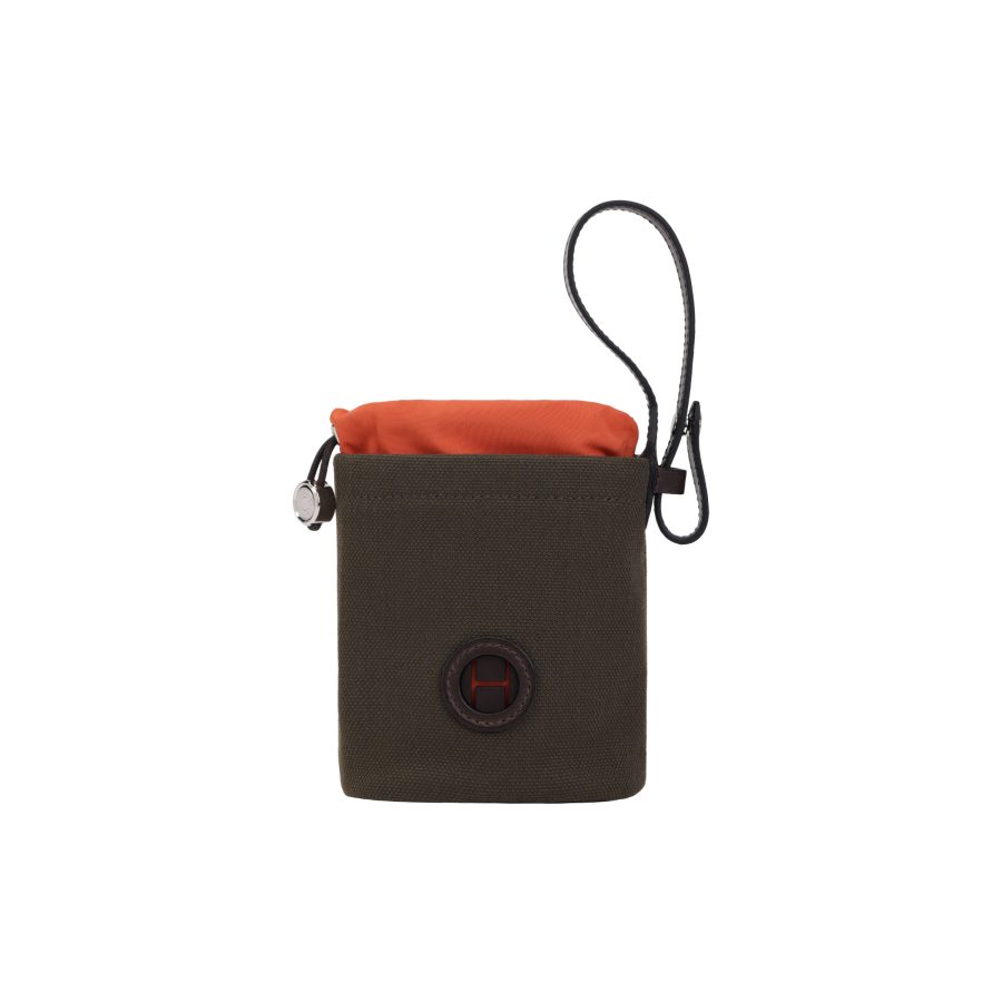 HERMES On The Go Portable Coated Canvas With Leather Dog Bag Accessory Unisex Khaki
