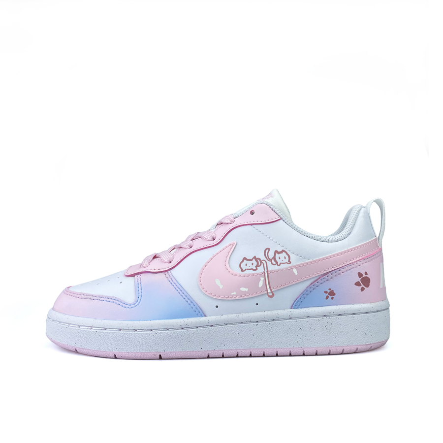 Nike Nike Court Borough Cushioning, Wear Resistant Low top Kids' Skateboarding Shoes Blue Pink Teenagers