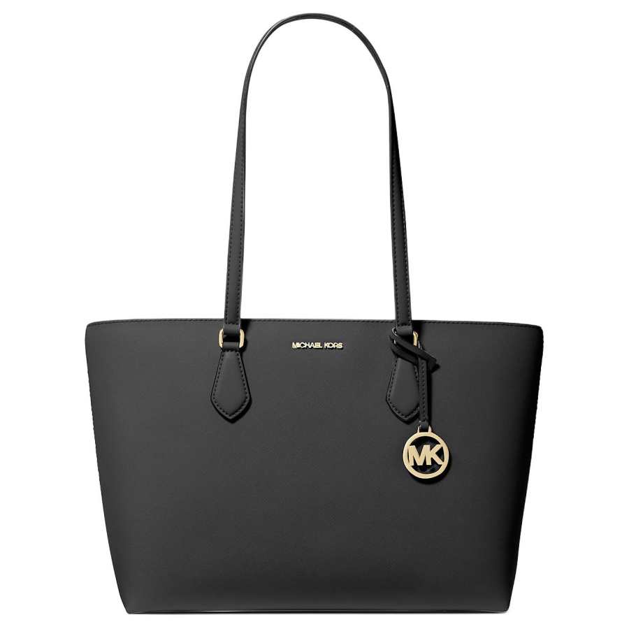 MICHAEL KORS Sheila Coated Canvas Tote Bag, Shopping Bag, Handbag, Shoulder Bag Large Women's Black