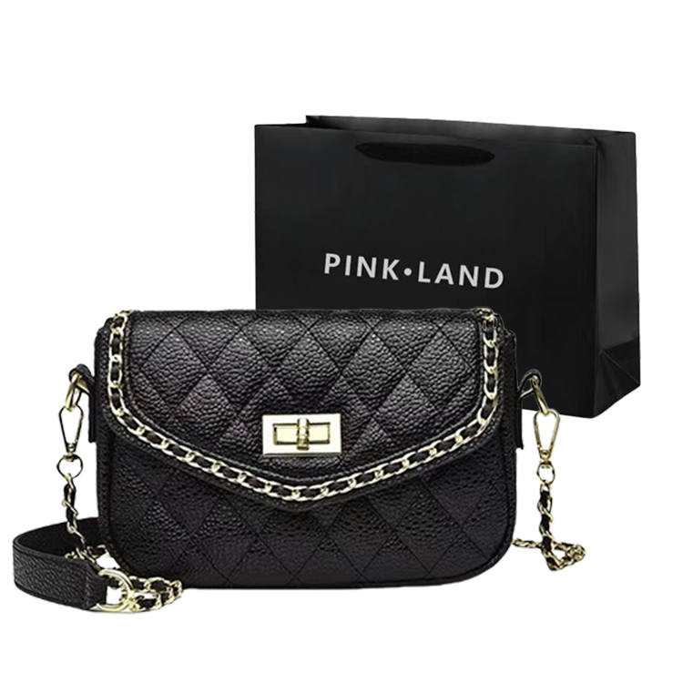 PINK·LAND PVC Crossbody Bag, Shoulder Bag Regular Women's Black/White/Green
