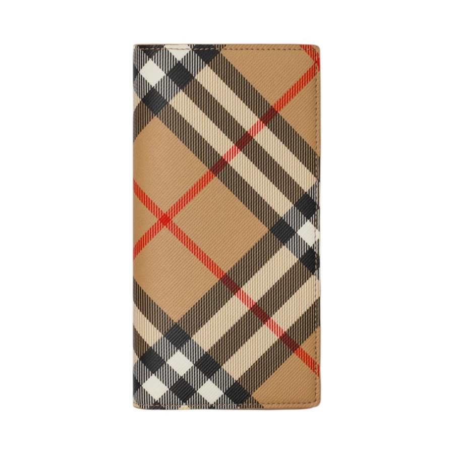 Burberry PU Polyurethane Wallet Unisex Sand